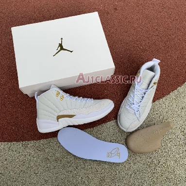 Air Jordan 12 Retro OVO White 873864-102 White/Metallic Gold-White Sneakers