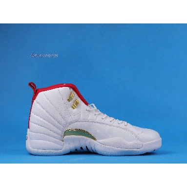 Air Jordan 12 Retro FIBA 130690-107 White/University Red-Metallic Gold Sneakers