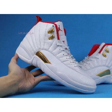 Air Jordan 12 Retro FIBA 130690-107 White/University Red-Metallic Gold Sneakers