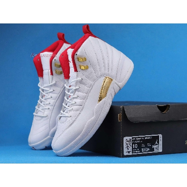 Air Jordan 12 Retro FIBA 130690-107 White/University Red-Metallic Gold Sneakers