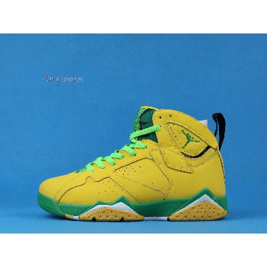 Air Jordan 7 Retro Oregon Ducks PE AT3375-300 Yellow Strike/Green Apple-Black-White Mens Womens Shoes