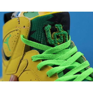 Air Jordan 7 Retro Oregon Ducks PE AT3375-300 Yellow Strike/Green Apple-Black-White Mens Womens Shoes