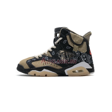 Travis Scott x Air Jordan 6 Cactus Jack CT5058-001 Black/Parachute Beige/Petra Brown Mens Womens Shoes