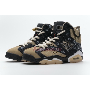 Travis Scott x Air Jordan 6 Cactus Jack CT5058-001 Black/Parachute Beige/Petra Brown Mens Womens Shoes