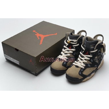 Travis Scott x Air Jordan 6 Cactus Jack CT5058-001 Black/Parachute Beige/Petra Brown Mens Womens Shoes