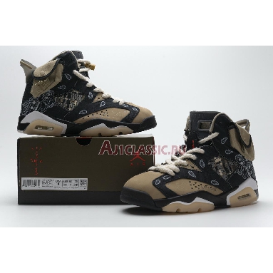 Travis Scott x Air Jordan 6 Cactus Jack CT5058-001 Black/Parachute Beige/Petra Brown Mens Womens Shoes