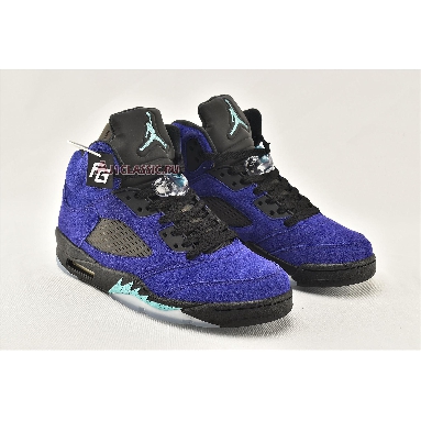 Air Jordan 5 Retro Alternate Grape 136027-500 Grape Ice/Black/Clear/New Emerald Mens Womens Shoes