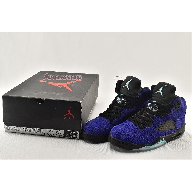 Air Jordan 5 Retro Alternate Grape 136027-500 Grape Ice/Black/Clear/New Emerald Mens Womens Shoes