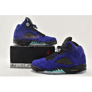 Air Jordan 5 Retro Alternate Grape 136027-500 Grape Ice/Black/Clear/New Emerald Mens Womens Shoes