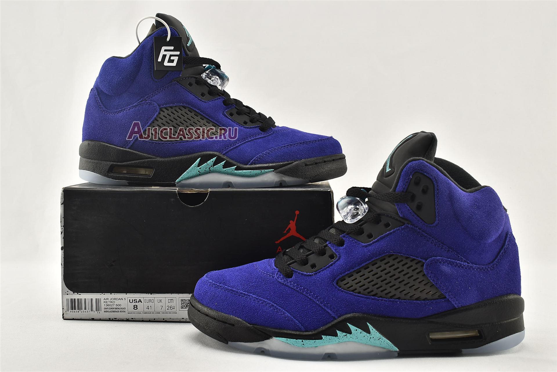 New Air Jordan 5 Retro "Alternate Grape" 136027-500 Shoes