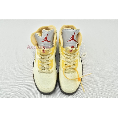 Off-White x Air Jordan 5 SP Sail DH8565-100 Sail/Fire Red/Muslin/Black Mens Womens Shoes