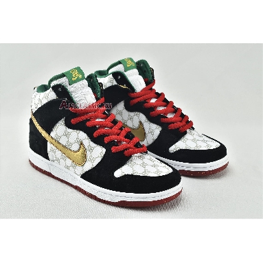 Black Sheep x Nike Dunk High SB Paid In Full 313171-170 White/Metallic Gold-Black Mens Womens Shoes