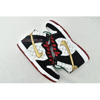 Black Sheep x Nike Dunk High SB Paid In Full 313171-170 White/Metallic Gold-Black Mens Womens Shoes