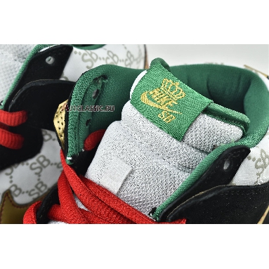 Black Sheep x Nike Dunk High SB Paid In Full 313171-170 White/Metallic Gold-Black Mens Womens Shoes