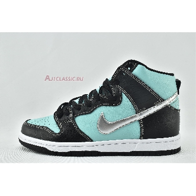 Diamond Supply Co x Nike Dunk High Premium SB Tiffany 653599-400 Aqua/Chrome-Black Mens Womens Shoes