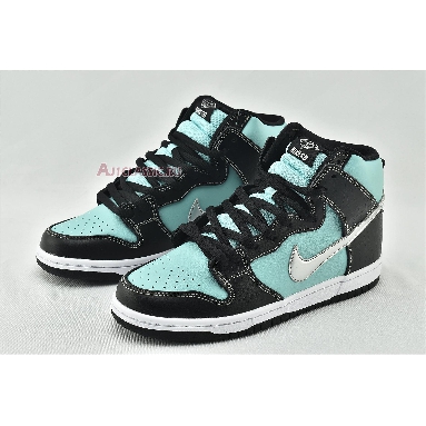 Diamond Supply Co x Nike Dunk High Premium SB Tiffany 653599-400 Aqua/Chrome-Black Mens Womens Shoes