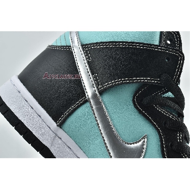 Diamond Supply Co x Nike Dunk High Premium SB Tiffany 653599-400 Aqua/Chrome-Black Mens Womens Shoes