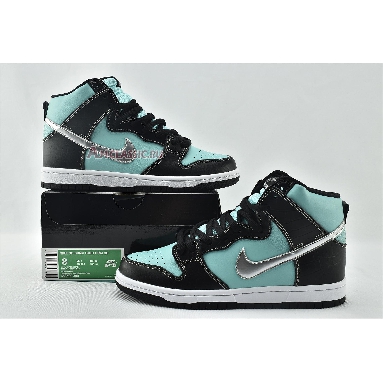 Diamond Supply Co x Nike Dunk High Premium SB Tiffany 653599-400 Aqua/Chrome-Black Mens Womens Shoes