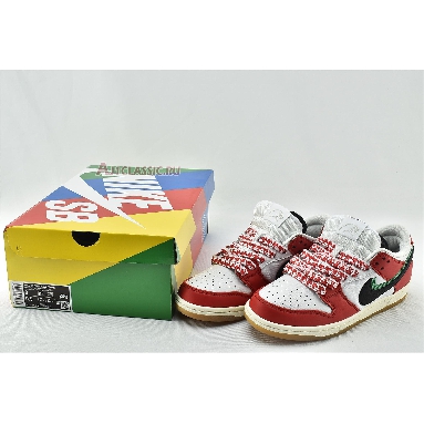 Frame Skate x Nike Dunk Low SB Habibi CT2550-600 Chile Red/White/Lucky Green/Black Mens Womens Shoes