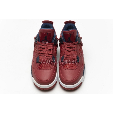 Air Jordan 4 Retro FIBA CI1184-617 Gym Red/White-Metallic Gold-Obsidian Sneakers