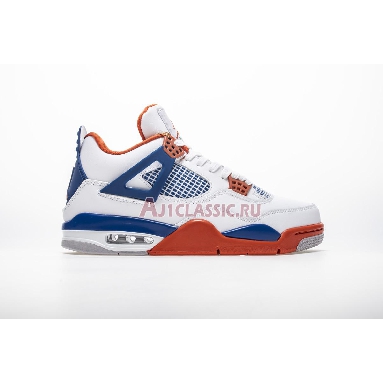 Air Jordan 4 Retro Knicks 308497-171 White/Old Royal-University Orange-Tech Grey Sneakers