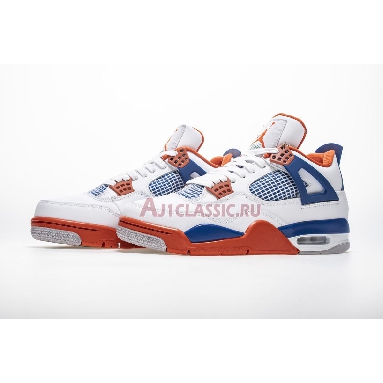 Air Jordan 4 Retro Knicks 308497-171 White/Old Royal-University Orange-Tech Grey Sneakers