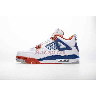 Air Jordan 4 Retro Knicks 308497-171 White/Old Royal-University Orange-Tech Grey Mens Womens Shoes