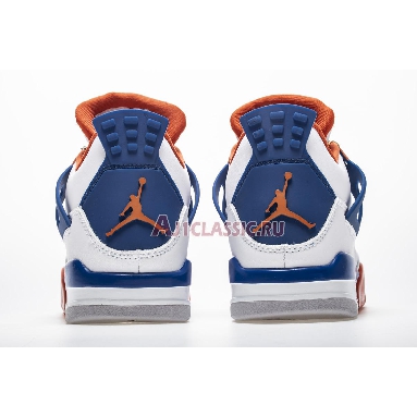 Air Jordan 4 Retro Knicks 308497-171 White/Old Royal-University Orange-Tech Grey Mens Womens Shoes