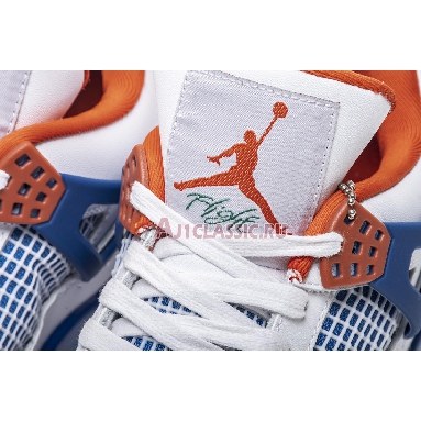 Air Jordan 4 Retro Knicks 308497-171 White/Old Royal-University Orange-Tech Grey Mens Womens Shoes