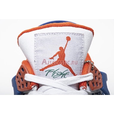 Air Jordan 4 Retro Knicks 308497-171 White/Old Royal-University Orange-Tech Grey Sneakers