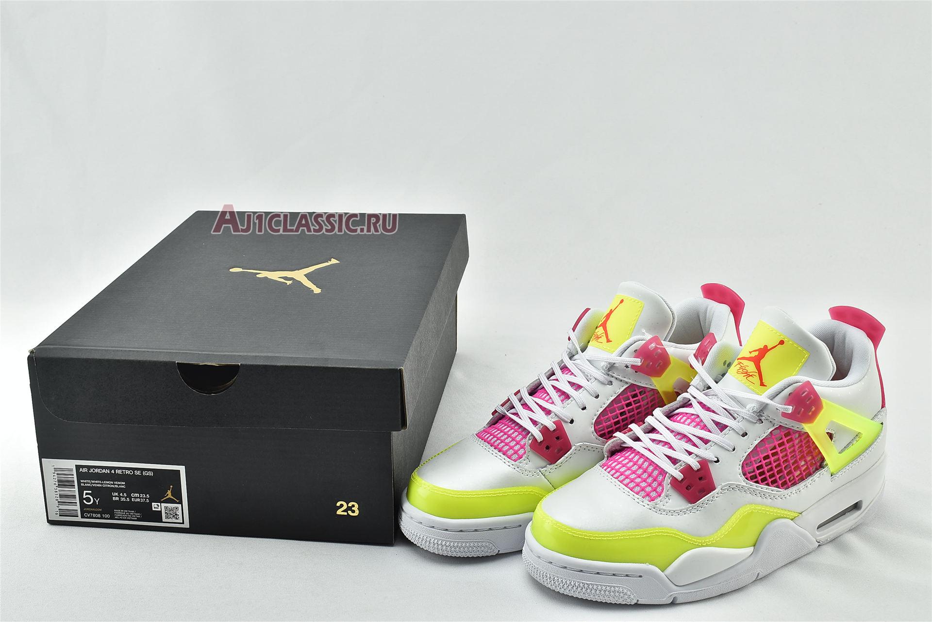 New Air Jordan 4 Retro "Lemon Venom" CV7808-100 Shoes