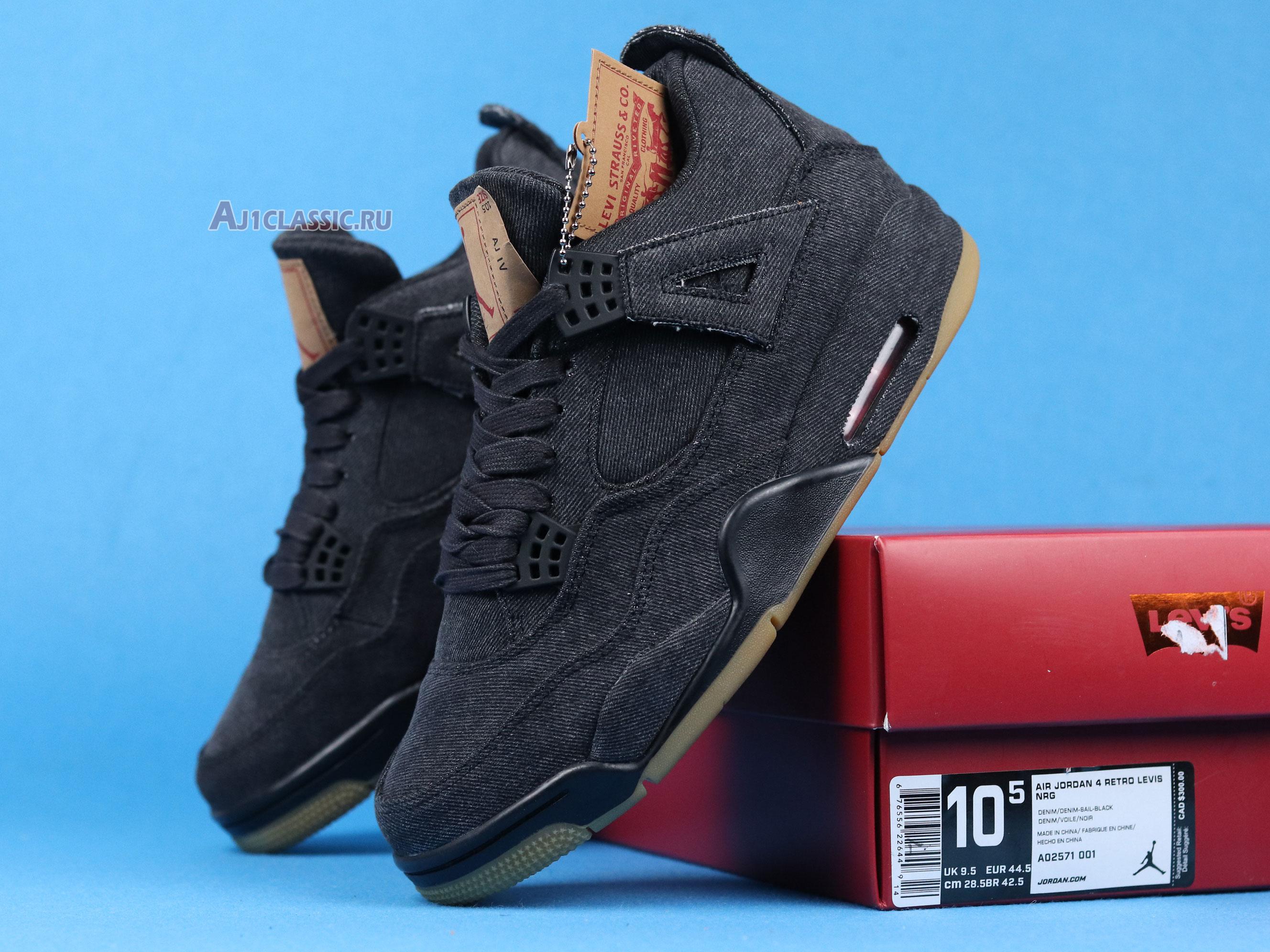 Levis x Air Jordan 4 Retro "Black Denim" AO2571-001