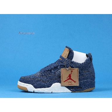 Levis x Air Jordan 4 Retro Denim AO2571-401 Denim/Denim-Sail-Game Red Mens Womens Shoes