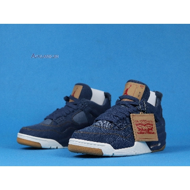 Levis x Air Jordan 4 Retro Denim AO2571-401 Denim/Denim-Sail-Game Red Mens Womens Shoes