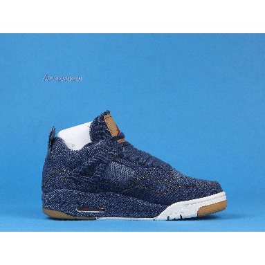 Levis x Air Jordan 4 Retro Denim AO2571-401 Denim/Denim-Sail-Game Red Mens Womens Shoes