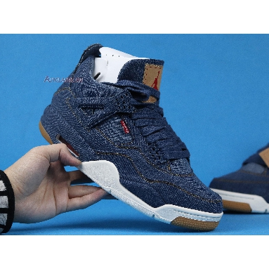 Levis x Air Jordan 4 Retro Denim AO2571-401 Denim/Denim-Sail-Game Red Mens Womens Shoes