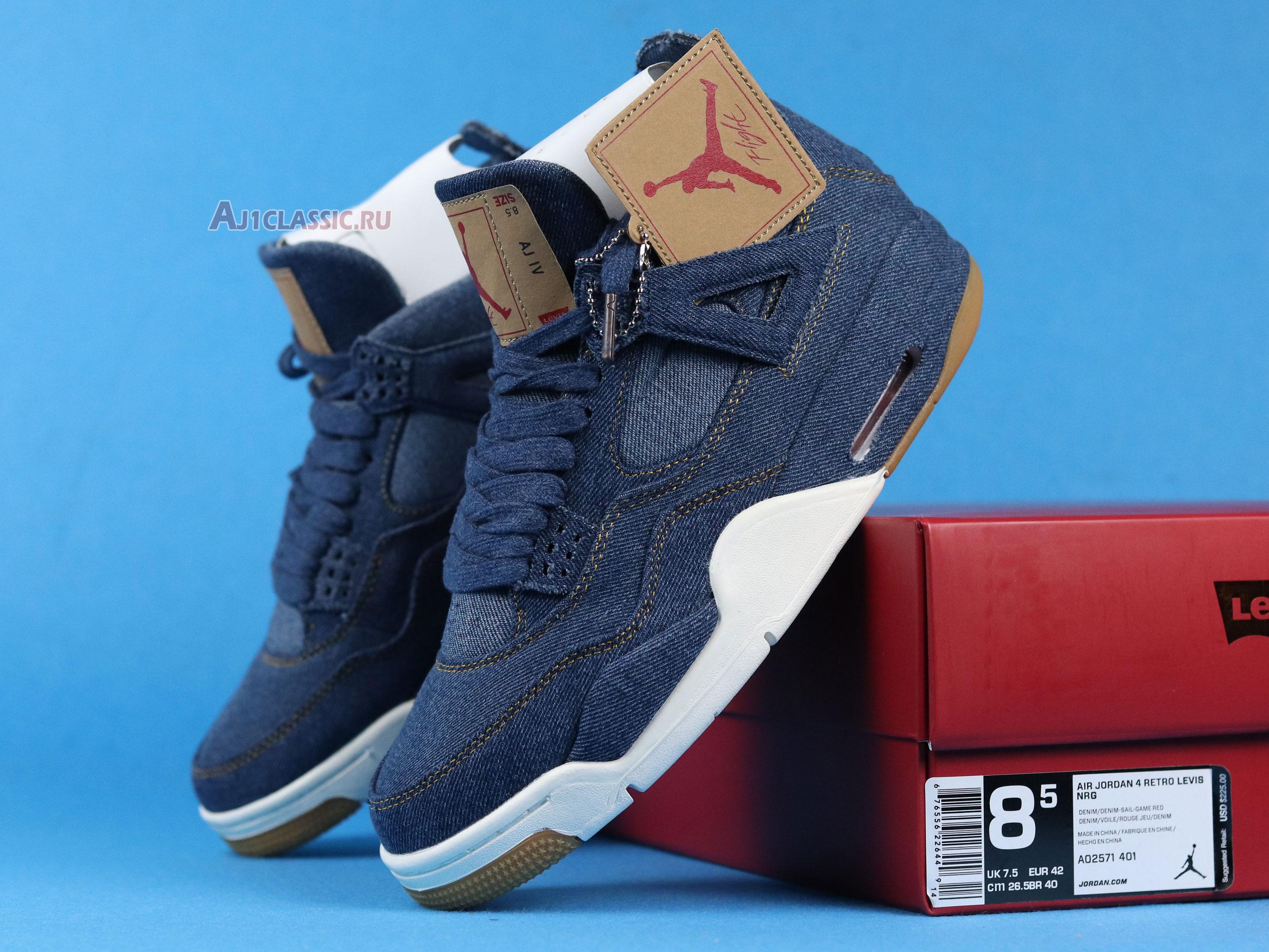 New Levis x Air Jordan 4 Retro "Denim" AO2571-401 Shoes