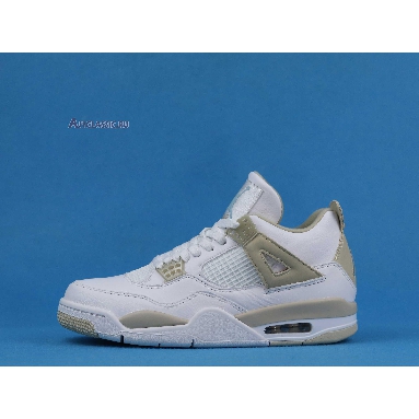 Air Jordan 4 Retro Linen 487724-118 White/Boarder Blue-Light Sand Sneakers