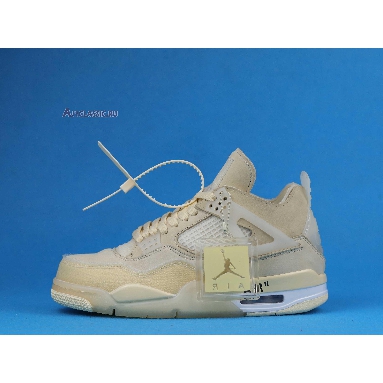 Off-White x Wmns Air Jordan 4 SP Sail CV9388-100 Sail/Muslin/White/Black Mens Womens Shoes