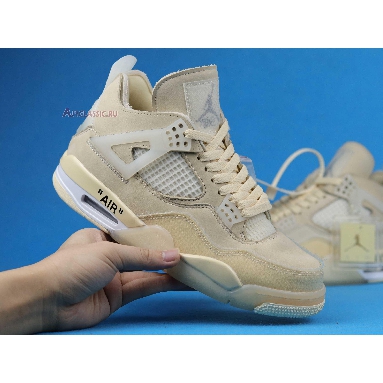 Off-White x Wmns Air Jordan 4 SP Sail CV9388-100 Sail/Muslin/White/Black Mens Womens Shoes