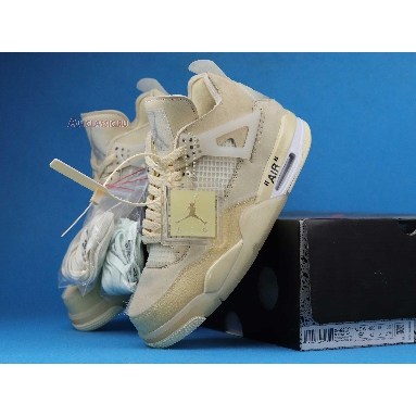 Off-White x Wmns Air Jordan 4 SP Sail CV9388-100 Sail/Muslin/White/Black Mens Womens Shoes