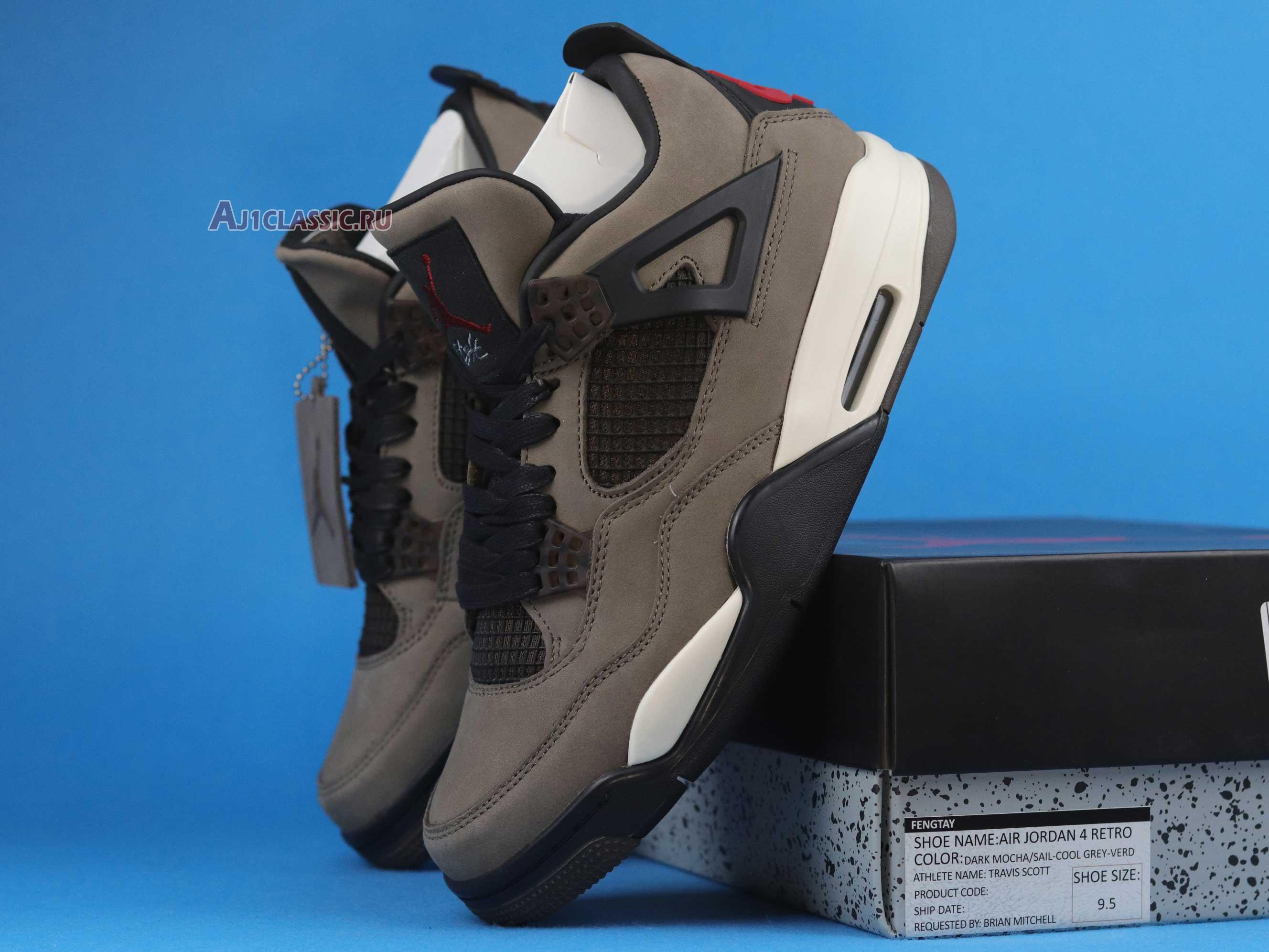 New Travis Scott x Nike Air Jordan 4 "Dark Mocha" AJ4-882335 Shoes