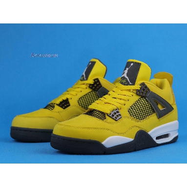 Air Jordan 4 Retro LS Lightning 314254-702 Tour Yellow/Dark Blue-Grey-White Mens Womens Shoes