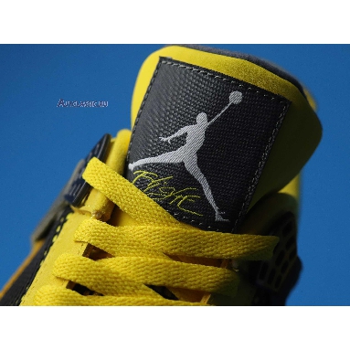 Air Jordan 4 Retro LS Lightning 314254-702 Tour Yellow/Dark Blue-Grey-White Mens Womens Shoes