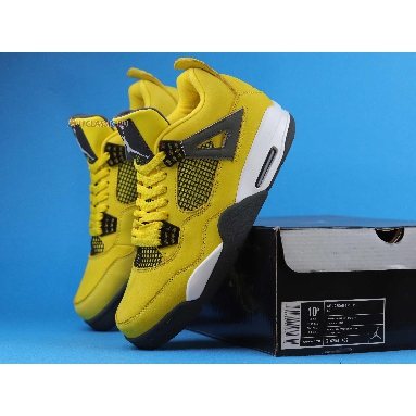 Air Jordan 4 Retro LS Lightning 314254-702 Tour Yellow/Dark Blue-Grey-White Mens Womens Shoes