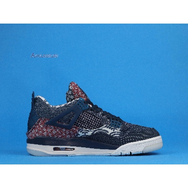 Air Jordan 4 Retro SE Sashiko CW0898-400 Deep Ocean/Sail/Cement Grey/Fire Red Mens Womens Shoes