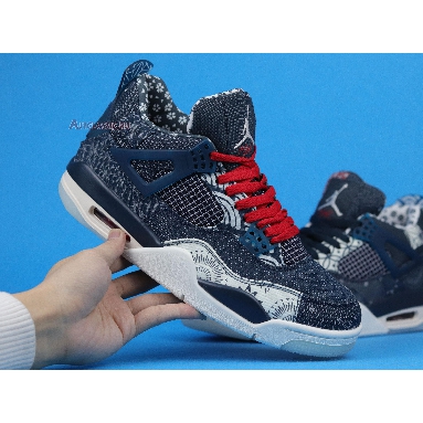 Air Jordan 4 Retro SE Sashiko CW0898-400 Deep Ocean/Sail/Cement Grey/Fire Red Sneakers