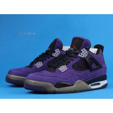 Travis Scott x Air Jordan 4 Retro Purple Suede - White Midsole AJ4-766302 Purple Dynasty/Varsity Red/Black Mens Womens Shoes