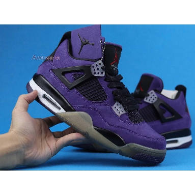 Travis Scott x Air Jordan 4 Retro Purple Suede - White Midsole AJ4-766302 Purple Dynasty/Varsity Red/Black Mens Womens Shoes