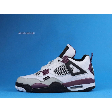 Paris Saint-Germain x Air Jordan 4 Retro Bordeaux CZ5624-100 White/Neutral Grey/Black/Bordeaux Mens Womens Shoes